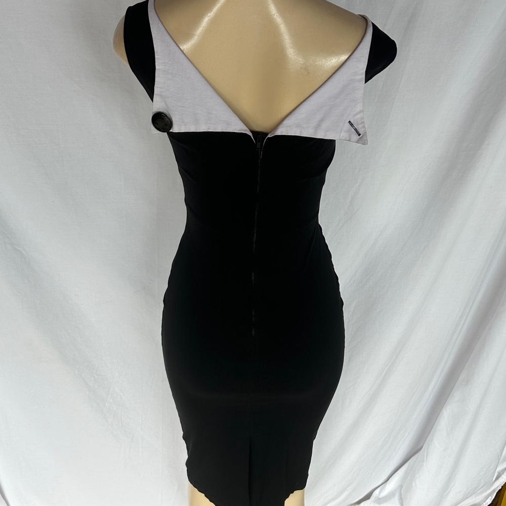 Tatyana Black and White Backless Dress